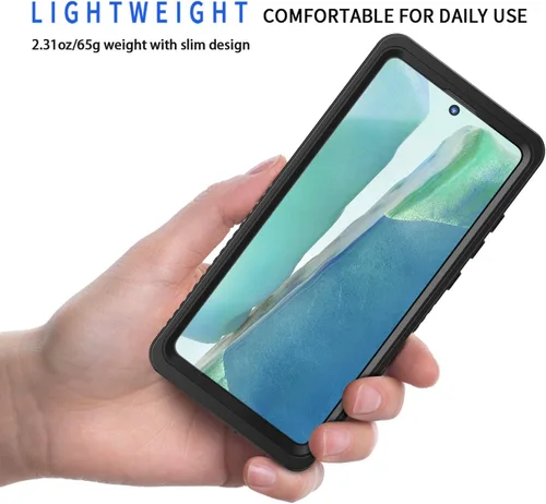 Vista 2 de Lanhiem Funda para Galaxy Note 20, Protector de Pantalla Integrado con Película para Huella Dactilar Funda Impermeable a Prueba de Polvo, Cubierta