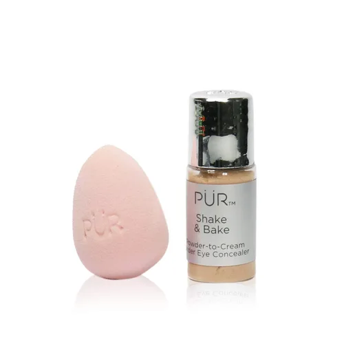 Vista 2 de PÜR MINERALS Shake and Bake Corrector de polvo a crema para debajo de los ojos, 0.17 onzas líquidas (paquete de 1) Powder-to-Cream Under-Eye