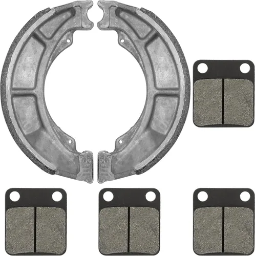Vista 6 de Caltric Pastillas de freno delanteras y zapatas de freno traseras compatibles con Suzuki Lt-F250 Ozark 250 2002-2006