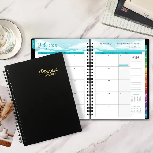 Vista 2 de Agenda académica 2026-2027, julio 2026 a junio 2027, agenda semanal y mensual 2026-2027, planificador calendario, 6.4 x 8.5 pulgadas con cubierta