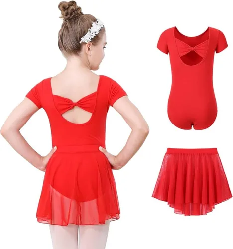 Vista 3 de DIPUG Girls Ballet Leotards with Removable Skirt Toddler Dance Dress Combo Negro