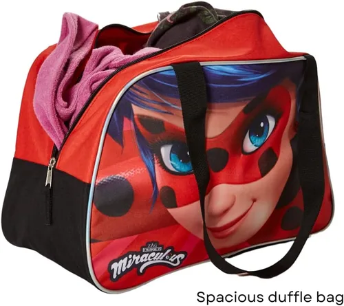 Vista 5 de Miraculous Ladybug - Bolsa de lona para baile, viajes, deportes o gimnasia, Multi
