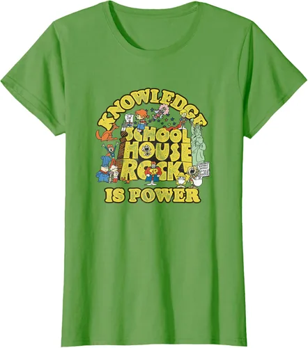 Vista 3 de Camiseta vintage con logo de Schoolhouse Rock "Knowledge is Power" de la serie de TV Azul Marino