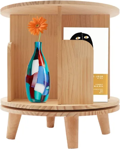 Vista 7 de Estantería giratoria de 1 nivel con 360 niveles para almacenamiento de pie para niños, organizador multifuncional, estantería giratoria, estantería
