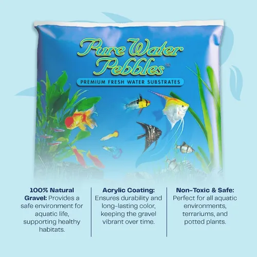 Vista 6 de Pure Water Pebbles Blakberry Glo - Grava de acuario – 5 libras – No tóxico, no destiñe, sustrato vibrante para acuarios, terrarios, estanques