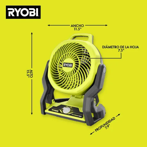 Vista 4 de ONEAND - Ventilador híbrido inalámbrico de 18 V Serie Whisper de 7-1/2 pulgadas PCL811B - La batería y el cargador se venden por separado