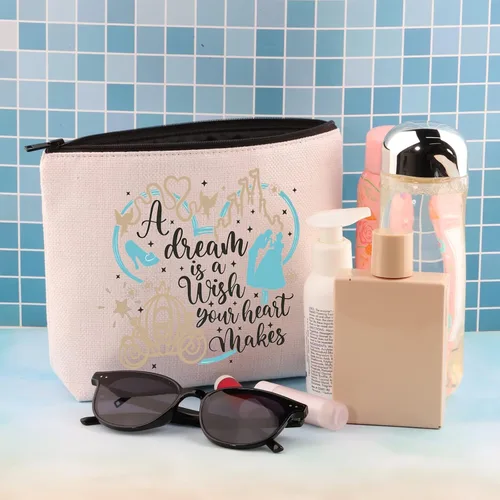 Vista 7 de BDPWSS Bolsa de maquillaje de cuentos de hadas, regalo de princesa de hadas, un sueño es un deseo que tu corazón hace bolsa de cosméticos para amiga