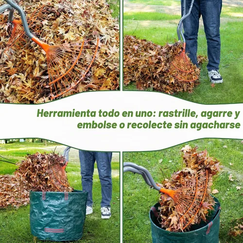 Vista 6 de Rastrillo para hojas, rastrillo de agarre de hojas Walensee, parte superior de recogedor de hojas resistente