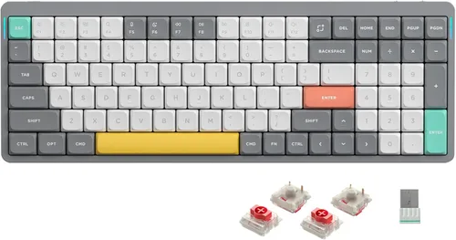 Vista 26 de nuphy Teclado mecánico inalámbrico Air96 V2, teclado retroiluminado RGB de 100 teclas, compatible con Bluetooth 5.1, 2.4G y conexión con cable