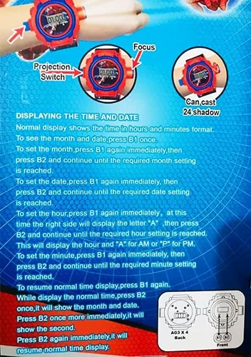 Vista 2 de Spiderman - Reloj de pulsera digital con 24 imágenes para niños y niñas, regalo X-Mas, Digital