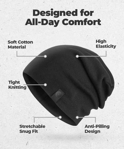 Vista 4 de Gorro cálido y holgado Gorro diario deliciosamente suave en cuchillo fino