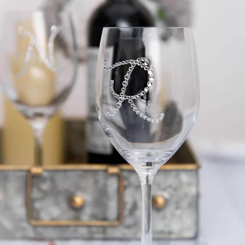 Vista 6 de Efavormart - Paquete de 12 calcomanías transparentes con monograma de diamantes de imitación de 1.5 pulgadas, calcomanías autoadhesivas para cajas