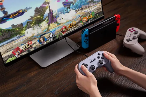 Vista 9 de 8BitDo Pro 2 Wired Controller for Switch, Windows, Steam Deck & Raspberry Pi (G Glassic Edition)