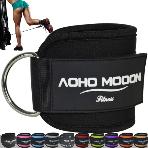 Vista 14 de AOHO MOOON Comfortable Adjustable Ankle Straps for Cable Machines Women, Gym Workout Leg Strap, Ankle Cuffs for Glute Workouts, Foot Straps for
