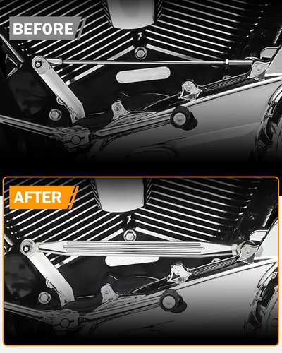 Vista 6 de PBYMT Palanca de cambio cromada compatible con Harley Davidson Dyna Softail Touring Road Glide Street Glide Road King Electra Glide 1986-2024