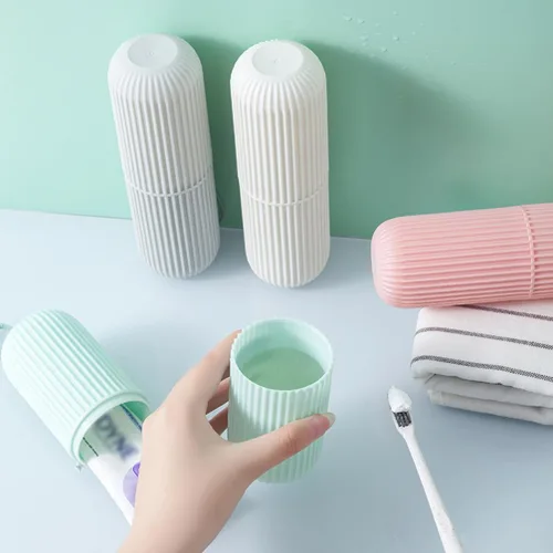 Vista 4 de GLEAVI Tootpaste - Soporte portátil para cepillos de dientes, estuche de viaje para pasta de dientes, contenedor de plástico para cepillos