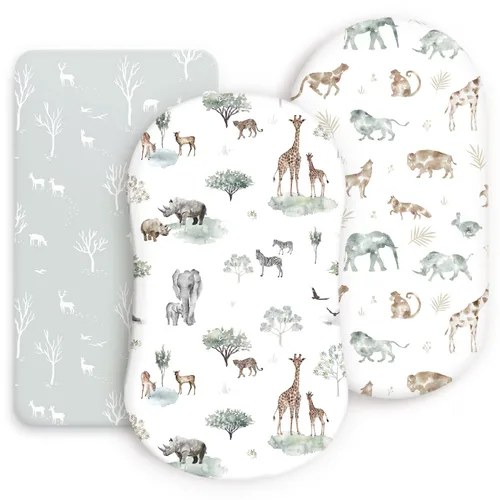 Vista 25 de GRSSDER Juego de 2 sábanas elásticas ultra suaves para cuna, ajuste universal para cuna de bebé, colchón rectangular ovalado, flores y frutas