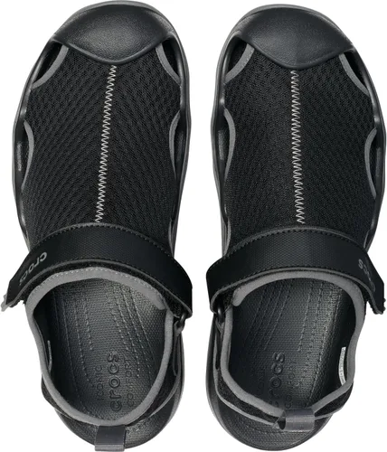 Vista 5 de Crocs Sandalias Swiftwater con parte superior de malla para hombre Negro