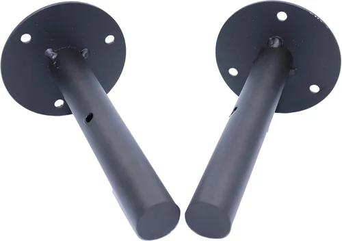 Vista 3 de FGen Soporte de pared de hierro forjado de 4 piezas, soporte redondo de 6 pulgadas para estantería (negro)