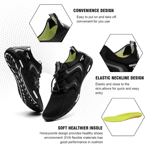 Vista 5 de YALOX - Zapatos de agua de secado rápido para hombre y mujer, para exteriores, proporcionan una sensación de ir descalzo, para usarlos en la playa
