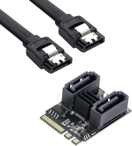 Vista 7 de NGFF clave A+E PCI Express a SATA 3.0 6Gbps adaptador de doble puerto convertidor tarjeta de extensión de disco duro JMB582 2230