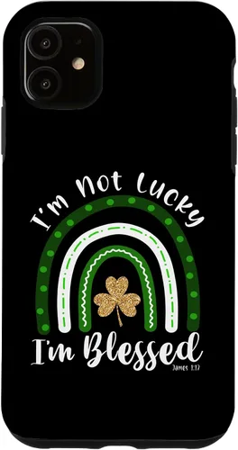Vista 5 de iPhone 15 St Patricks day I'm not Lucky I'm Blessed Rainbow - Funda para mujer