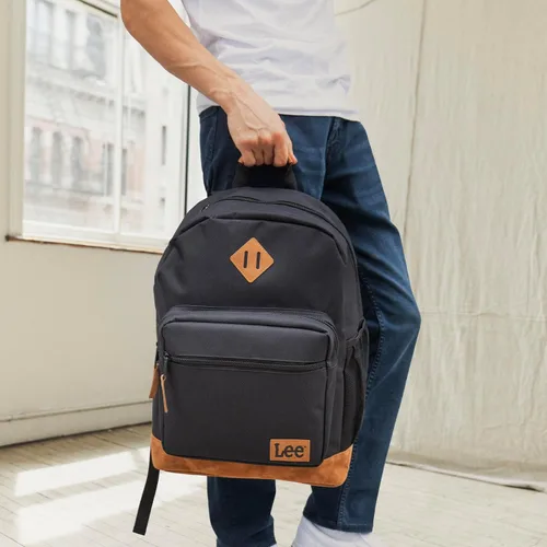 Vista 4 de Lee Authentic Jeans Company - Mochila de estudio para clase, funda acolchada para portátil de 15.6 pulgadas (negro)