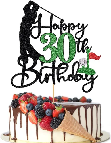 Vista 12 de Golf Happy 10th Birthday Cake Topper, Golfer/Sports Themed Birthday or Retirement Cake Decorations,Golf Ten 10 Years Old Ball Player Sport Themed