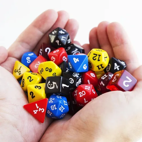 Vista 7 de Juego de 7 moldes de dados poliédricos estándar DND para resina, estilo losa de tapa, diseño de borde redondo afilado, juego de dados de resina