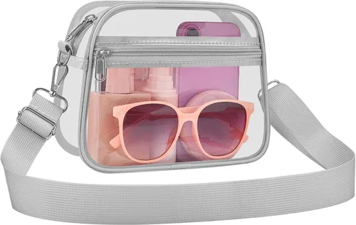 Vista 10 de COK Bolsa transparente para eventos de estadio, bolsas cruzadas para mujeres y hombres, bolso transparente para conciertos y festivales