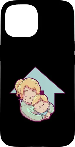 Vista 6 de iPhone 16 Mother And Child Illustration For Kids Case