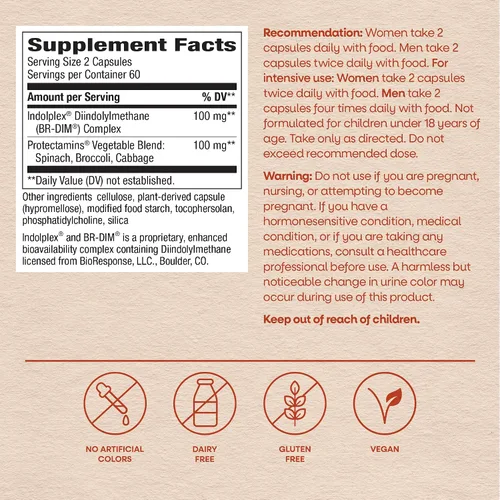 Vista 8 de Nature's Way DIM-plus fórmula metabolismo de estrógeno, 120 cápsulas