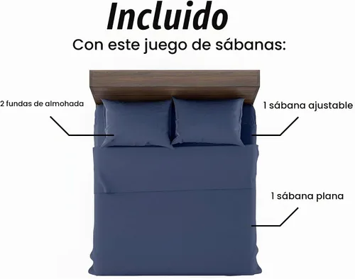 Vista 6 de Northwest Ashford Home Essentials Bedding - Juego de sábanas de 4 piezas, tamaño Full, Azul Estate