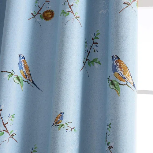 Vista 8 de SUOUO - Cortinas opacas de doble cara con estampado de pájaros de 84 pulgadas, 2 paneles, cortinas rústicas de granja vintage para ventana