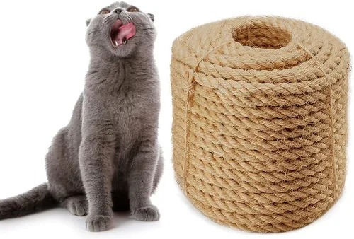 Vista 8 de Cuerda de sisal de 0.236 in para rascador de gatos, reparación y reemplazo del poste rascador de gatos, muebles rascadores de bricolaje – árbol