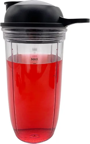 Vista 3 de Mezclador de repuesto con cuchilla extractora de fácil giro con taza de 18/24 onzas con tapa para llevar, compatible con NutriBullet Blender Combo