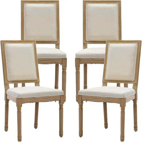Vista 64 de ODUSE-DAILY French Country - Juego de 2 sillas de comedor de color caramelo, sillas de cocina y comedor, sillas de cocina de piel sintética, Ámbar