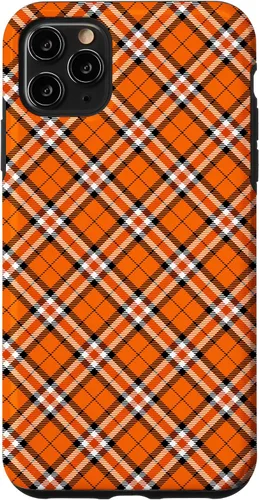 Vista 13 de iPhone 16 Vintage Orange Plaid Halloween Fall Autumn Pumpkins Case