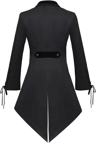 Vista 2 de Chaqueta steampunk gótica medieval para mujer, estilo victoriano, manga acampanada
