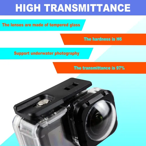 Vista 4 de Carcasa impermeable para GoPro Hero11 10 9 Max Lens Mod, carcasa protectora de buceo subacuático 40M con accesorios de soporte