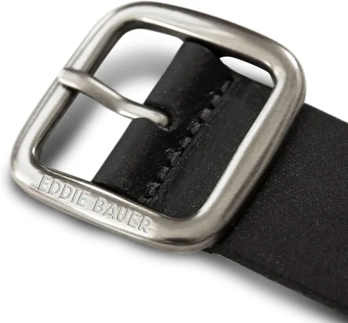 Vista 3 de Eddie Bauer Cinturones de cuero casuales para mujer con hebilla de metal duradera Barra central - Negro