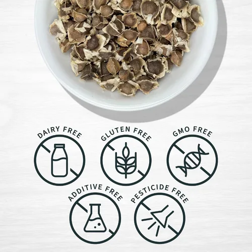 Vista 3 de Evergreen Herbs - Recetas de alimentos usados en polvo de semillas de moringa, 4 oz.