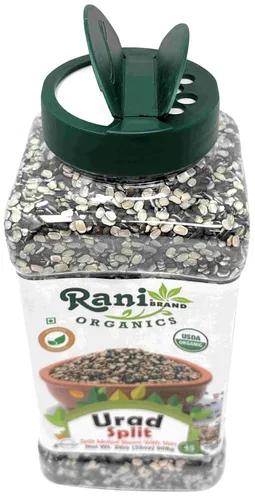 Vista 7 de Rani Organic Urid/Urad Split Chilka (frijoles mate divididos con piel) 32 onzas (2 libras) tarro de PET de 32.03 oz ~ Todo natural Apto