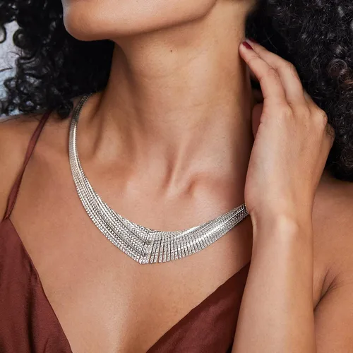 Vista 4 de Ross-Simons Italian Sterling Silver Graduated Cleopatra Necklace