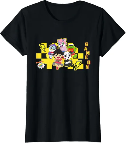 Vista 32 de Ryan's World Game On Characters Camiseta, Negro, S