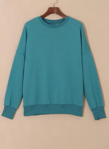 Vista 162 de SHEWIN Sudadera casual de manga larga con cuello redondo para mujer, ligera, holgada