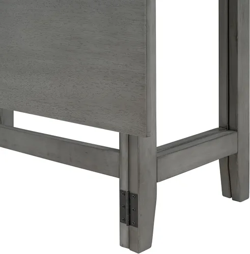 Vista 7 de Knocbel Mesa de comedor plegable rectangular para 2 a 4 personas, cocina de madera, comedor, bar, pub, bistró, muebles de espacio pequeño, altura