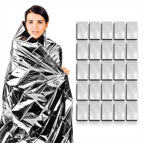Vista 9 de ASA TECHMED Mantas térmicas de Mylar de emergencia a granel, manta espacial, kit de supervivencia para camping, kit de primeros auxilios