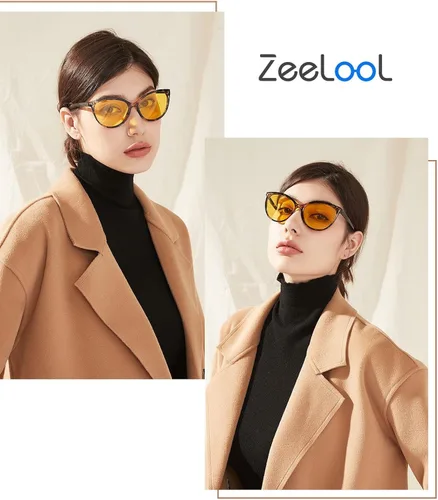 Vista 3 de Zeelool Gafas redondas de conducción nocturna para mujeres y hombres, lentes de visión nocturna polarizadas, lente de revestimiento antirreflectante