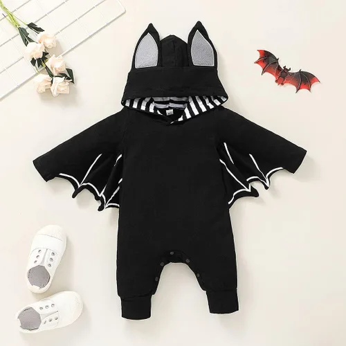 Vista 2 de My First Halloween Outfits Recién Nacido Bebé Niño Bat Cosplay Disfraz Bebé Bebé Bebé Sudadera Mameluco Mameluco